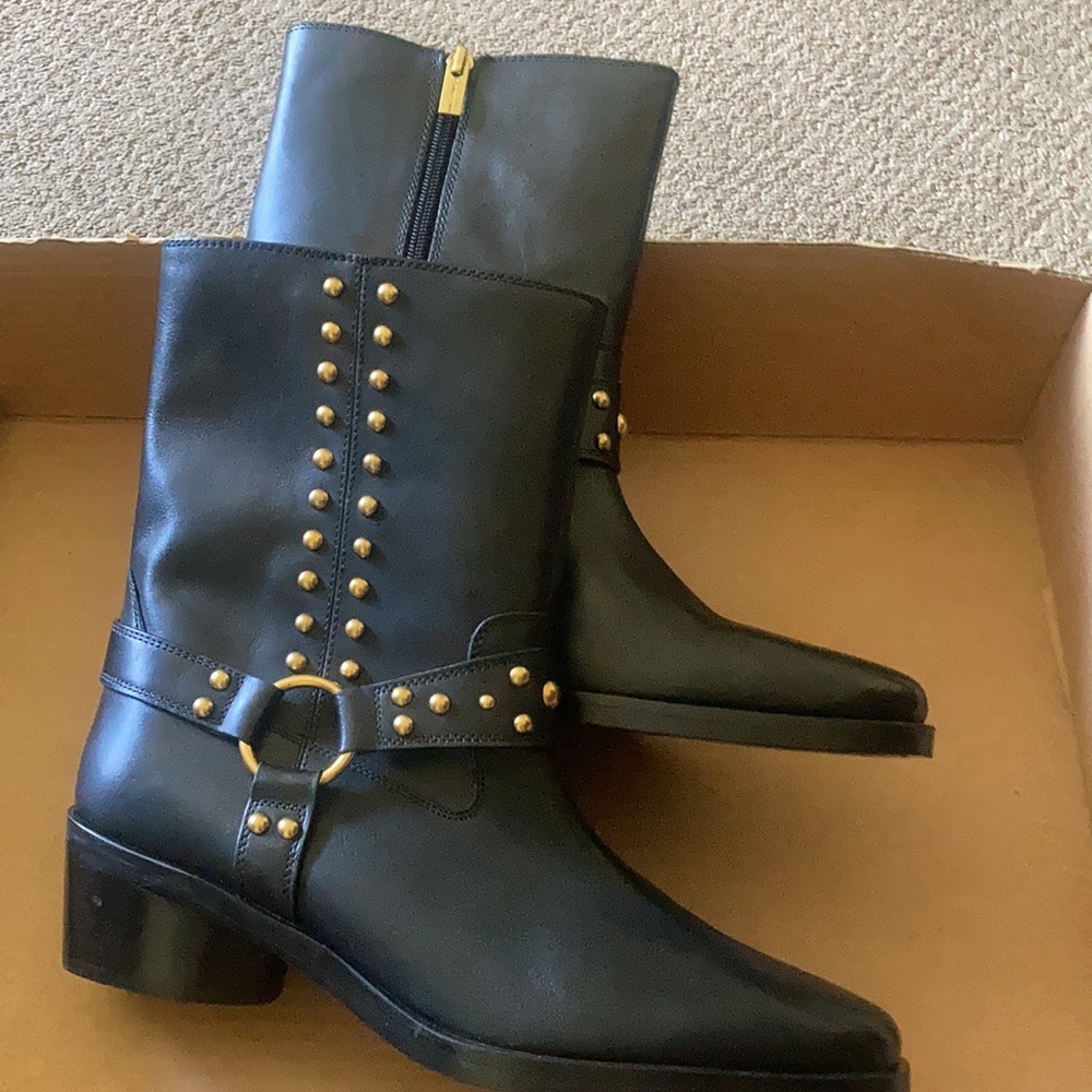 Vince Camuto western moto studded boots size 10